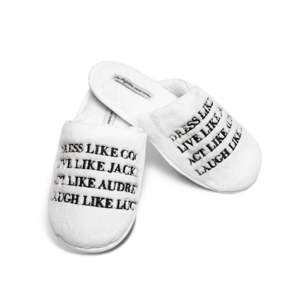 LA Trading Co Plush Embroidered Women's Slippers